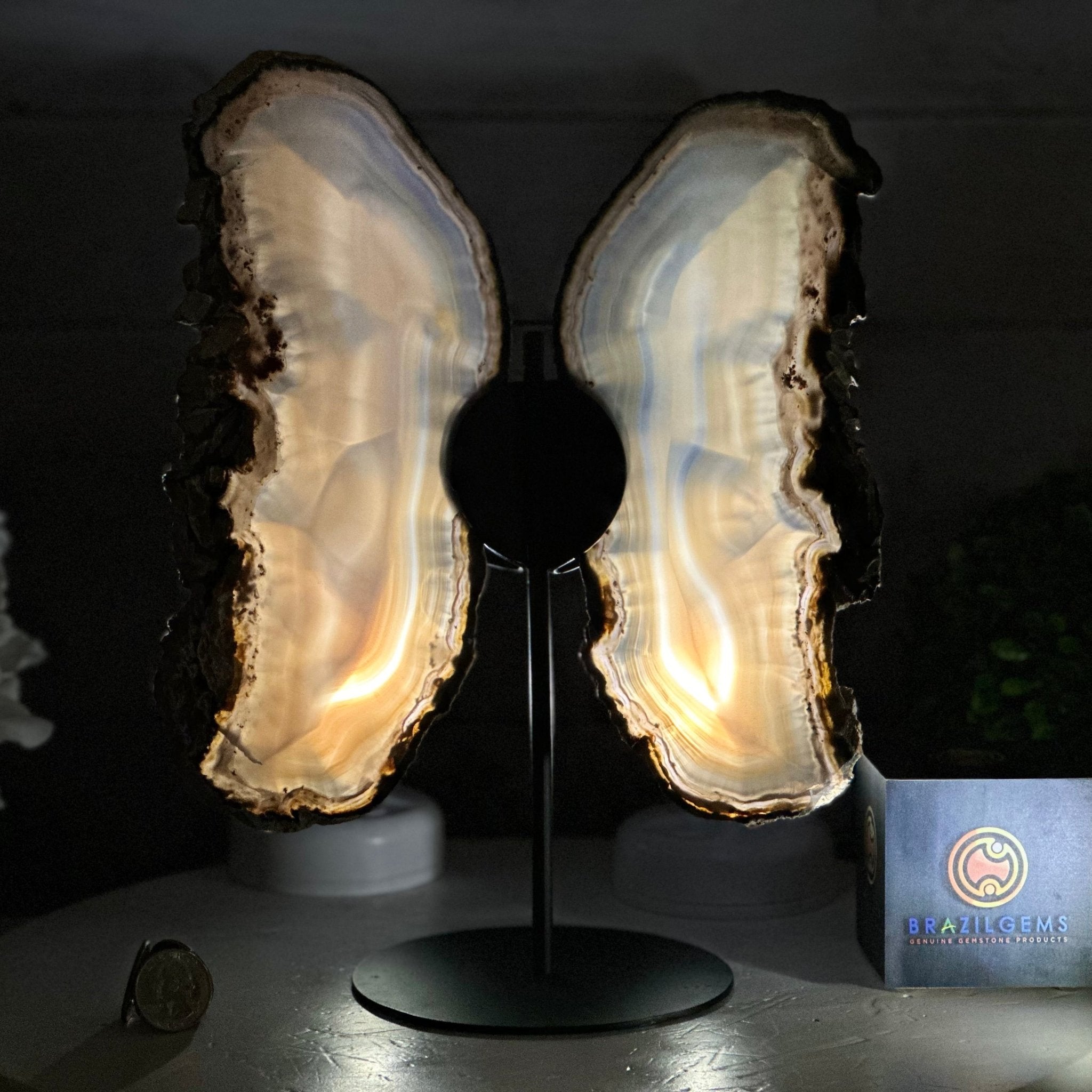 Natural Brazilian Agate "Butterfly Wings", 11.5" Tall #5050NA-129 - Brazil GemsBrazil GemsNatural Brazilian Agate "Butterfly Wings", 11.5" Tall #5050NA-129Agate Butterfly Wings5050NA-129