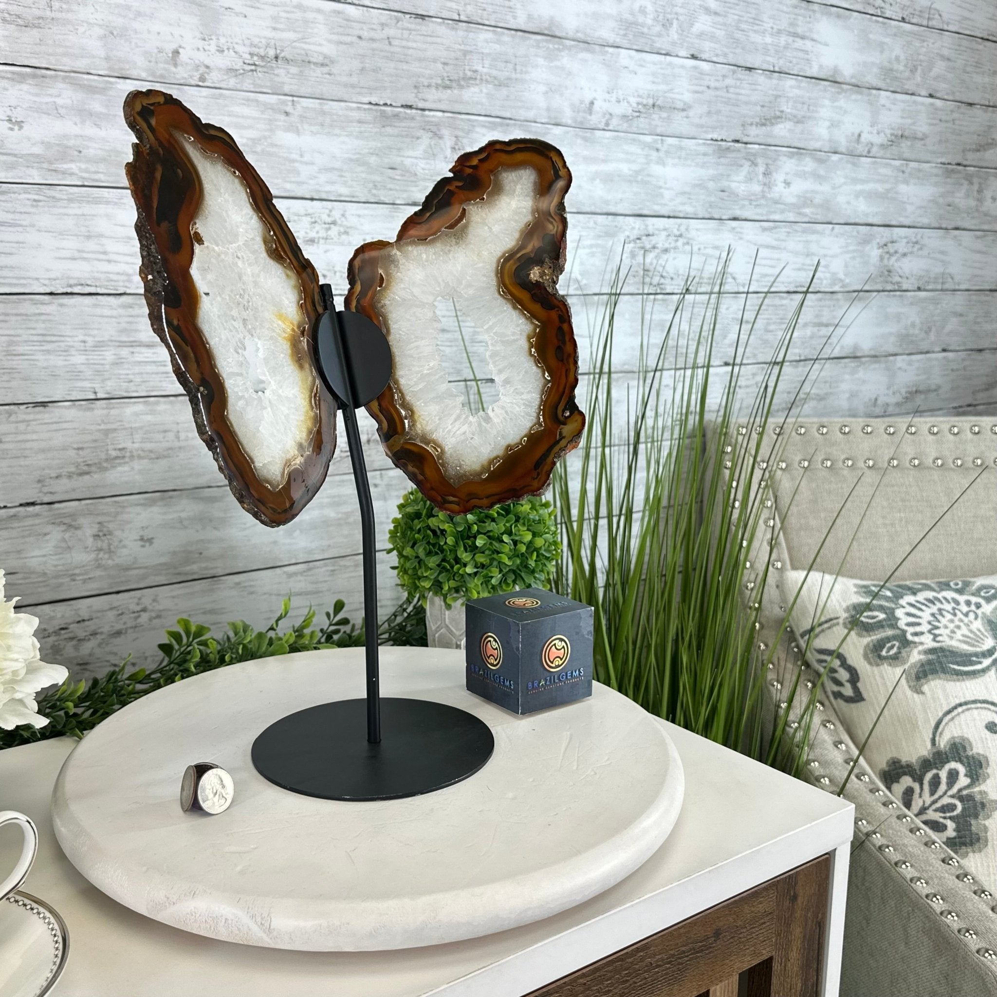 Natural Brazilian Agate "Butterfly Wings", 15" Tall #5050NA-083 - Brazil GemsBrazil GemsNatural Brazilian Agate "Butterfly Wings", 15" Tall #5050NA-083Agate Butterfly Wings5050NA-083