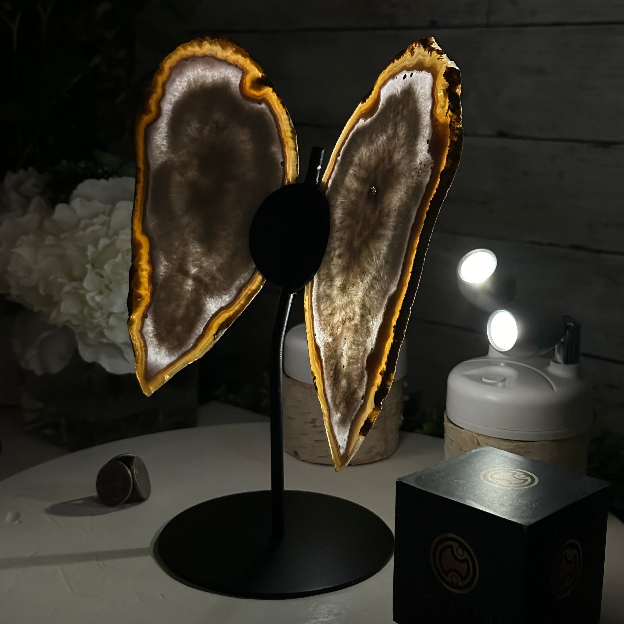 Natural Brazilian Agate "Butterfly Wings", 9.8" Tall #5050NA-103 - Brazil GemsBrazil GemsNatural Brazilian Agate "Butterfly Wings", 9.8" Tall #5050NA-103Agate Butterfly Wings5050NA-103
