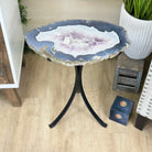 Natural Brazilian Agate Side Table on a black metal base, 21.4" Tall 1305 - 0179 - Brazil GemsBrazil GemsNatural Brazilian Agate Side Table on a black metal base, 21.4" Tall 1305 - 0179Tables: Side1305 - 0179