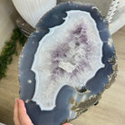 Natural Brazilian Agate Side Table on a black metal base, 21.4" Tall 1305 - 0179 - Brazil GemsBrazil GemsNatural Brazilian Agate Side Table on a black metal base, 21.4" Tall 1305 - 0179Tables: Side1305 - 0179