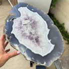 Natural Brazilian Agate Side Table on a black metal base, 21.4" Tall 1305 - 0179 - Brazil GemsBrazil GemsNatural Brazilian Agate Side Table on a black metal base, 21.4" Tall 1305 - 0179Tables: Side1305 - 0179