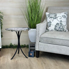 Natural Brazilian Agate Side Table on a black metal base, 21.4" Tall 1305 - 0179 - Brazil GemsBrazil GemsNatural Brazilian Agate Side Table on a black metal base, 21.4" Tall 1305 - 0179Tables: Side1305 - 0179