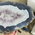 Natural Brazilian Agate Side Table on a black metal base, 21.4" Tall 1305 - 0179 - Brazil GemsBrazil GemsNatural Brazilian Agate Side Table on a black metal base, 21.4" Tall 1305 - 0179Tables: Side1305 - 0179