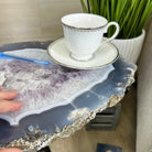Natural Brazilian Agate Side Table on a black metal base, 21.4" Tall 1305 - 0179 - Brazil GemsBrazil GemsNatural Brazilian Agate Side Table on a black metal base, 21.4" Tall 1305 - 0179Tables: Side1305 - 0179