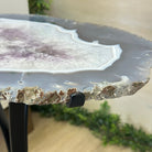 Natural Brazilian Agate Side Table on a black metal base, 21.4" Tall 1305 - 0179 - Brazil GemsBrazil GemsNatural Brazilian Agate Side Table on a black metal base, 21.4" Tall 1305 - 0179Tables: Side1305 - 0179