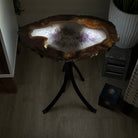 Natural Brazilian Agate Side Table on a black metal base, 21.4" Tall 1305 - 0179 - Brazil GemsBrazil GemsNatural Brazilian Agate Side Table on a black metal base, 21.4" Tall 1305 - 0179Tables: Side1305 - 0179