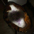 Natural Brazilian Agate Side Table on a black metal base, 21.4" Tall 1305 - 0179 - Brazil GemsBrazil GemsNatural Brazilian Agate Side Table on a black metal base, 21.4" Tall 1305 - 0179Tables: Side1305 - 0179