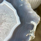 Natural Brazilian Agate Side Table on a black metal base, 21.4" Tall 1305 - 0179 - Brazil GemsBrazil GemsNatural Brazilian Agate Side Table on a black metal base, 21.4" Tall 1305 - 0179Tables: Side1305 - 0179