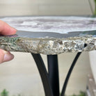 Natural Brazilian Agate Side Table on a black metal base, 21.4" Tall 1305 - 0179 - Brazil GemsBrazil GemsNatural Brazilian Agate Side Table on a black metal base, 21.4" Tall 1305 - 0179Tables: Side1305 - 0179