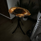 Natural Brazilian Agate Side Table on a black metal base, 21.5" Tall 1305 - 0173 - Brazil GemsBrazil GemsNatural Brazilian Agate Side Table on a black metal base, 21.5" Tall 1305 - 0173Tables: Side1305 - 0173