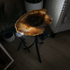 Natural Brazilian Agate Side Table on a black metal base, 21.5" Tall 1305 - 0173 - Brazil GemsBrazil GemsNatural Brazilian Agate Side Table on a black metal base, 21.5" Tall 1305 - 0173Tables: Side1305 - 0173