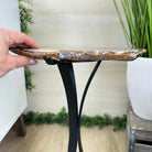 Natural Brazilian Agate Side Table on a black metal base, 21.5" Tall 1305 - 0173 - Brazil GemsBrazil GemsNatural Brazilian Agate Side Table on a black metal base, 21.5" Tall 1305 - 0173Tables: Side1305 - 0173