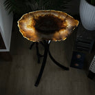 Natural Brazilian Agate Side Table on a black metal base, 21.5" Tall 1305 - 0173 - Brazil GemsBrazil GemsNatural Brazilian Agate Side Table on a black metal base, 21.5" Tall 1305 - 0173Tables: Side1305 - 0173