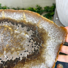Natural Brazilian Agate Side Table on a black metal base, 21.5" Tall 1305 - 0173 - Brazil GemsBrazil GemsNatural Brazilian Agate Side Table on a black metal base, 21.5" Tall 1305 - 0173Tables: Side1305 - 0173