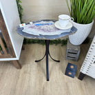 Natural Brazilian Agate Side Table on a black metal base, 21.5" Tall 1305 - 0182 - Brazil GemsBrazil GemsNatural Brazilian Agate Side Table on a black metal base, 21.5" Tall 1305 - 0182Tables: Side1305 - 0182
