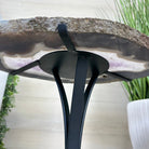 Natural Brazilian Agate Side Table on a black metal base, 21.5" Tall 1305 - 0182 - Brazil GemsBrazil GemsNatural Brazilian Agate Side Table on a black metal base, 21.5" Tall 1305 - 0182Tables: Side1305 - 0182
