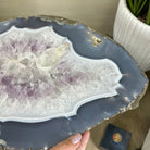 Natural Brazilian Agate Side Table on a black metal base, 21.5" Tall 1305 - 0182 - Brazil GemsBrazil GemsNatural Brazilian Agate Side Table on a black metal base, 21.5" Tall 1305 - 0182Tables: Side1305 - 0182