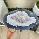 Natural Brazilian Agate Side Table on a black metal base, 21.5" Tall 1305 - 0182 - Brazil GemsBrazil GemsNatural Brazilian Agate Side Table on a black metal base, 21.5" Tall 1305 - 0182Tables: Side1305 - 0182