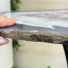 Natural Brazilian Agate Side Table on a black metal base, 21.5" Tall 1305 - 0182 - Brazil GemsBrazil GemsNatural Brazilian Agate Side Table on a black metal base, 21.5" Tall 1305 - 0182Tables: Side1305 - 0182