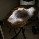 Natural Brazilian Agate Side Table on a black metal base, 21.5" Tall 1305 - 0182 - Brazil GemsBrazil GemsNatural Brazilian Agate Side Table on a black metal base, 21.5" Tall 1305 - 0182Tables: Side1305 - 0182