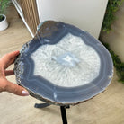 Natural Brazilian Agate Side Table on a black metal base, 21.7" Tall 1305 - 0178 - Brazil GemsBrazil GemsNatural Brazilian Agate Side Table on a black metal base, 21.7" Tall 1305 - 0178Tables: Side1305 - 0178
