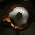 Natural Brazilian Agate Side Table on a black metal base, 21.7" Tall 1305 - 0178 - Brazil GemsBrazil GemsNatural Brazilian Agate Side Table on a black metal base, 21.7" Tall 1305 - 0178Tables: Side1305 - 0178