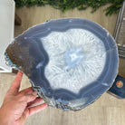 Natural Brazilian Agate Side Table on a black metal base, 21.7" Tall 1305 - 0178 - Brazil GemsBrazil GemsNatural Brazilian Agate Side Table on a black metal base, 21.7" Tall 1305 - 0178Tables: Side1305 - 0178