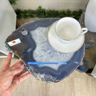 Natural Brazilian Agate Side Table on a black metal base, 21.7" Tall 1305 - 0178 - Brazil GemsBrazil GemsNatural Brazilian Agate Side Table on a black metal base, 21.7" Tall 1305 - 0178Tables: Side1305 - 0178