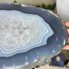 Natural Brazilian Agate Side Table on a black metal base, 21.7" Tall 1305 - 0185 - Brazil GemsBrazil GemsNatural Brazilian Agate Side Table on a black metal base, 21.7" Tall 1305 - 0185Tables: Side1305 - 0185