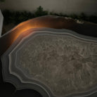 Natural Brazilian Agate Side Table on a black metal base, 21.7" Tall 1305 - 0185 - Brazil GemsBrazil GemsNatural Brazilian Agate Side Table on a black metal base, 21.7" Tall 1305 - 0185Tables: Side1305 - 0185