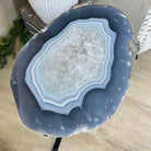 Natural Brazilian Agate Side Table on a black metal base, 21.7" Tall 1305 - 0185 - Brazil GemsBrazil GemsNatural Brazilian Agate Side Table on a black metal base, 21.7" Tall 1305 - 0185Tables: Side1305 - 0185