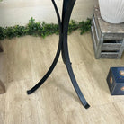 Natural Brazilian Agate Side Table on a black metal base, 21.7" Tall 1305 - 0185 - Brazil GemsBrazil GemsNatural Brazilian Agate Side Table on a black metal base, 21.7" Tall 1305 - 0185Tables: Side1305 - 0185