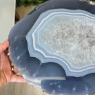 Natural Brazilian Agate Side Table on a black metal base, 21.7" Tall 1305 - 0185 - Brazil GemsBrazil GemsNatural Brazilian Agate Side Table on a black metal base, 21.7" Tall 1305 - 0185Tables: Side1305 - 0185