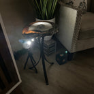 Natural Brazilian Agate Side Table on a black metal base, 21.8" Tall 1305 - 0181 - Brazil GemsBrazil GemsNatural Brazilian Agate Side Table on a black metal base, 21.8" Tall 1305 - 0181Tables: Side1305 - 0181
