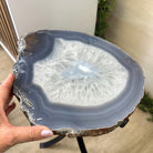 Natural Brazilian Agate Side Table on a black metal base, 21.8" Tall 1305 - 0181 - Brazil GemsBrazil GemsNatural Brazilian Agate Side Table on a black metal base, 21.8" Tall 1305 - 0181Tables: Side1305 - 0181