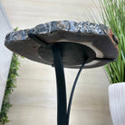 Natural Brazilian Agate Side Table on a black metal base, 21.8" Tall 1305 - 0181 - Brazil GemsBrazil GemsNatural Brazilian Agate Side Table on a black metal base, 21.8" Tall 1305 - 0181Tables: Side1305 - 0181