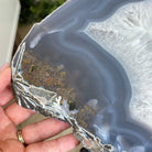 Natural Brazilian Agate Side Table on a black metal base, 21.8" Tall 1305 - 0181 - Brazil GemsBrazil GemsNatural Brazilian Agate Side Table on a black metal base, 21.8" Tall 1305 - 0181Tables: Side1305 - 0181
