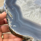 Natural Brazilian Agate Side Table on a black metal base, 21.8" Tall 1305 - 0181 - Brazil GemsBrazil GemsNatural Brazilian Agate Side Table on a black metal base, 21.8" Tall 1305 - 0181Tables: Side1305 - 0181