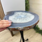 Natural Brazilian Agate Side Table on a black metal base, 21.8" Tall 1305 - 0181 - Brazil GemsBrazil GemsNatural Brazilian Agate Side Table on a black metal base, 21.8" Tall 1305 - 0181Tables: Side1305 - 0181