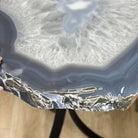 Natural Brazilian Agate Side Table on a black metal base, 21.8" Tall 1305 - 0181 - Brazil GemsBrazil GemsNatural Brazilian Agate Side Table on a black metal base, 21.8" Tall 1305 - 0181Tables: Side1305 - 0181