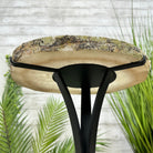 Natural Brazilian Agate Side Table on a black metal base, 22" tall #1305-0160 by Brazil Gems - Brazil GemsBrazil GemsNatural Brazilian Agate Side Table on a black metal base, 22" tall #1305-0160 by Brazil GemsTables: Side1305-0160