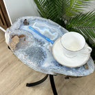 Natural Brazilian Agate Side Table on a black metal base, 22" tall #1305-0168 by Brazil Gems - Brazil GemsBrazil GemsNatural Brazilian Agate Side Table on a black metal base, 22" tall #1305-0168 by Brazil GemsTables: Side1305-0168