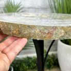 Natural Brazilian Agate Side Table on a black metal base, 22" tall #1305-0171 by Brazil Gems - Brazil GemsBrazil GemsNatural Brazilian Agate Side Table on a black metal base, 22" tall #1305-0171 by Brazil GemsTables: Side1305-0171