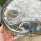 Natural Brazilian Agate Side Table on a black metal base, 22" tall #1306-0040 by Brazil Gems - Brazil GemsBrazil GemsNatural Brazilian Agate Side Table on a black metal base, 22" tall #1306-0040 by Brazil GemsTables: Side1306-0040