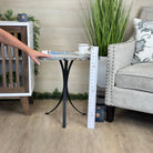 Natural Brazilian Agate Side Table on a black metal base, 22" Tall 1306 - 0045 - Brazil GemsBrazil GemsNatural Brazilian Agate Side Table on a black metal base, 22" Tall 1306 - 0045Tables: Side1306 - 0045