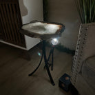 Natural Brazilian Agate Side Table on a black metal base, 22" Tall 1306 - 0046 - Brazil GemsBrazil GemsNatural Brazilian Agate Side Table on a black metal base, 22" Tall 1306 - 0046Tables: Side1306 - 0046