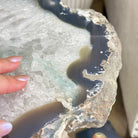 Natural Brazilian Agate Side Table on a black metal base, 22" Tall 1306 - 0046 - Brazil GemsBrazil GemsNatural Brazilian Agate Side Table on a black metal base, 22" Tall 1306 - 0046Tables: Side1306 - 0046