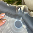 Natural Brazilian Agate Side Table on a black metal base, 22" Tall 1306 - 0047 - Brazil GemsBrazil GemsNatural Brazilian Agate Side Table on a black metal base, 22" Tall 1306 - 0047Tables: Side1306 - 0047