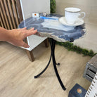 Natural Brazilian Agate Side Table on a black metal base, 22" Tall 1306 - 0047 - Brazil GemsBrazil GemsNatural Brazilian Agate Side Table on a black metal base, 22" Tall 1306 - 0047Tables: Side1306 - 0047